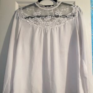 Cream High-Neck Blouse